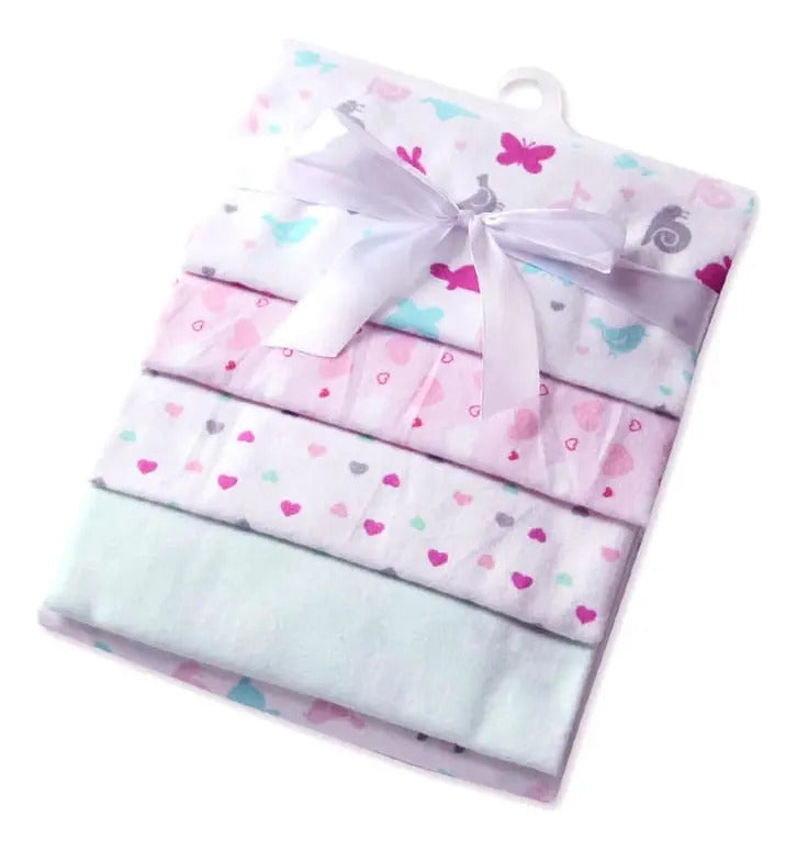 Pack de 4 Mantas de Franela de Algodón · 70 × 75 cm