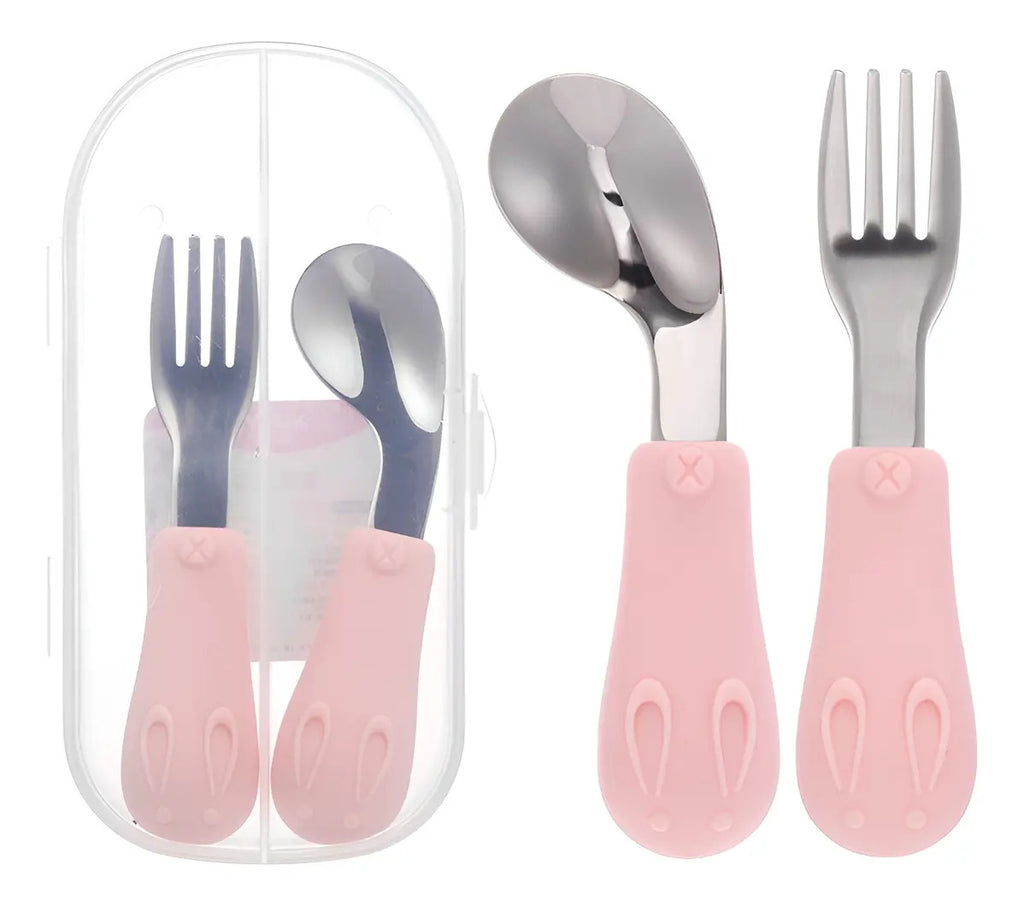 Set de Cuchara y Tenedor Infantil con Estuche