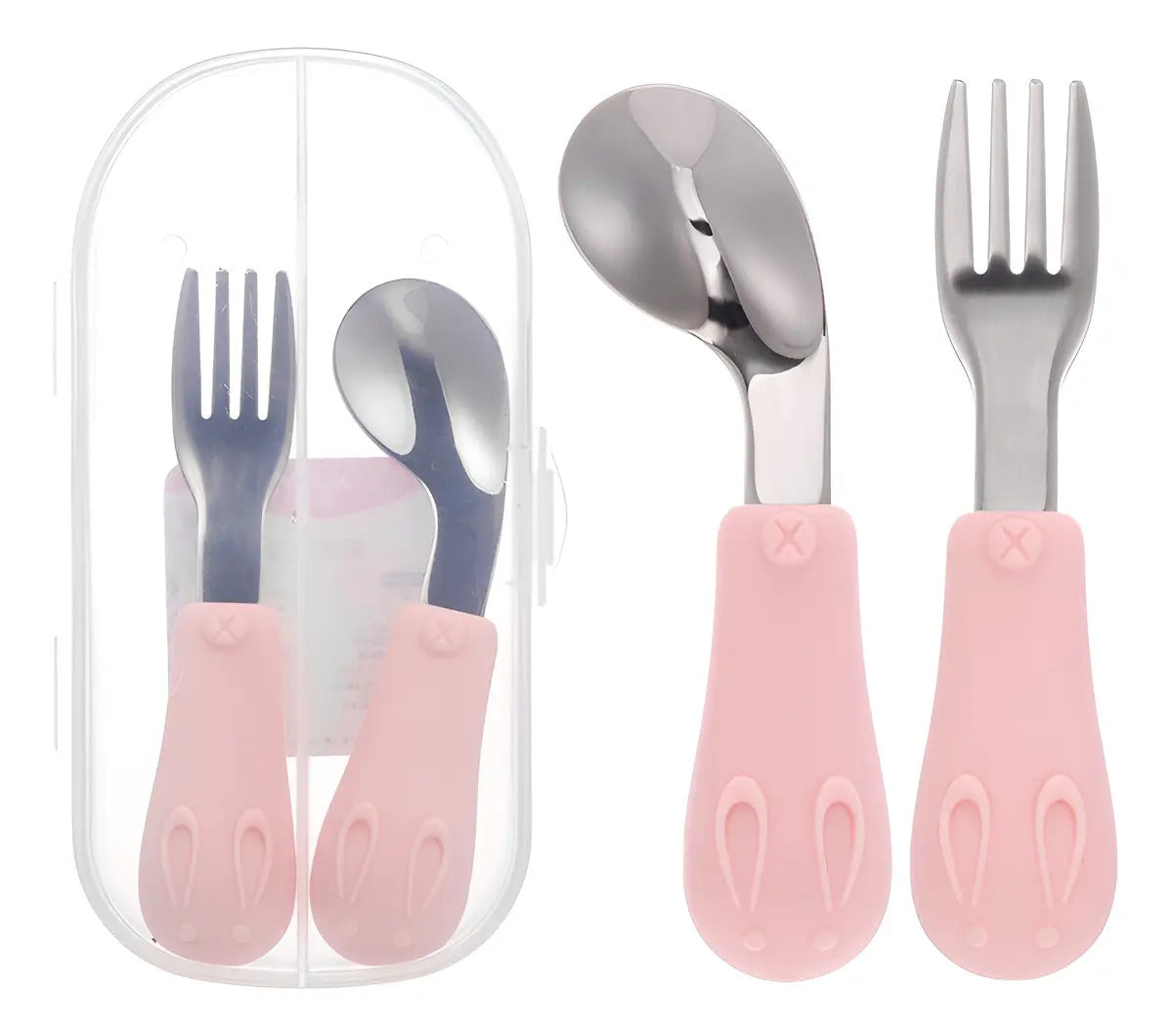 Set de Cuchara y Tenedor Infantil con Estuche