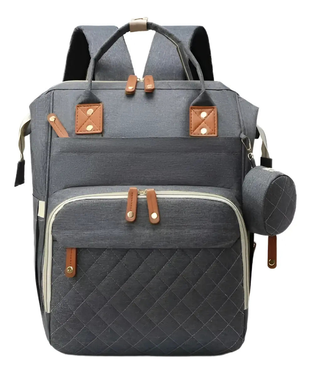 Mochila Pañalera con Monedero, Ganchos y Puerto USB