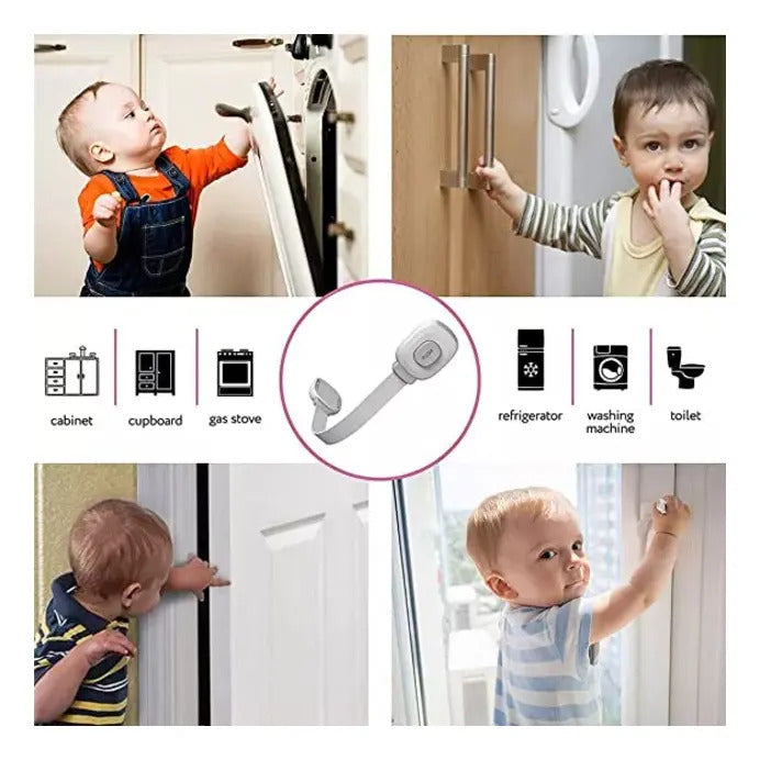 Seguros Adhesivos Ajustables para Cajones · Pack de 4 u 8