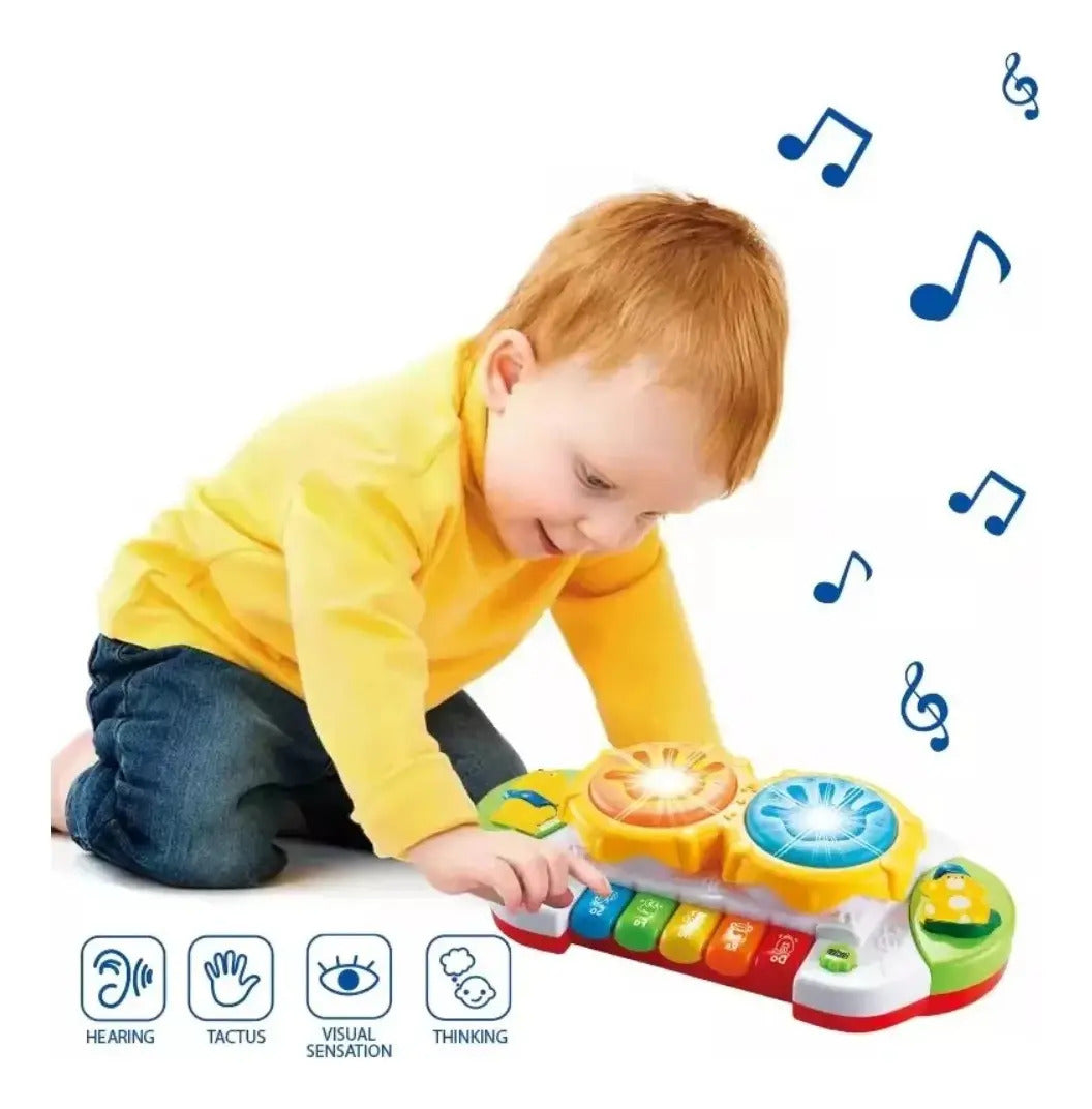 Piano y Tambor Interactivo con Luces y Música