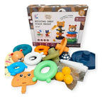 Juego 2 en 1 de Aros Apilables y Canasta de Osito
