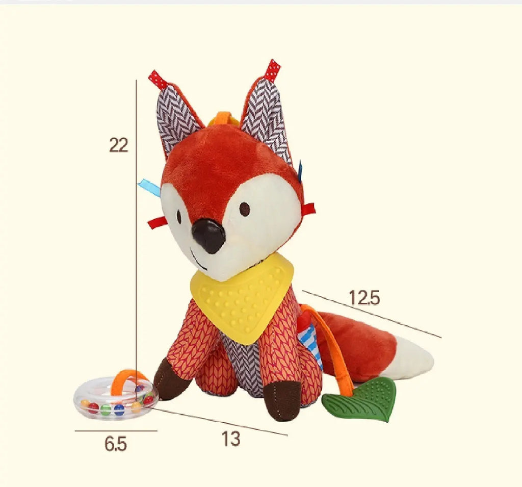 Peluche Sensorial con Sonajero y Mordedor · Varios Diseños
