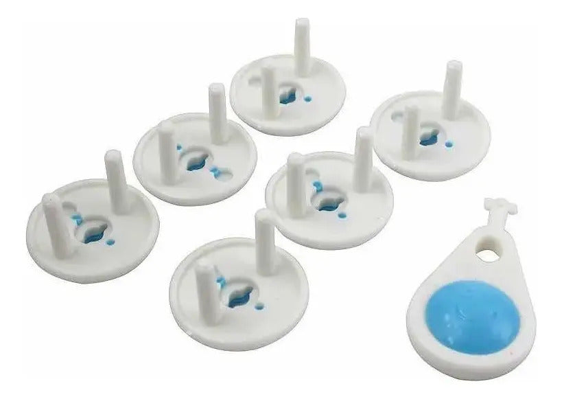 Pack de 6 Tapas de Enchufe Redondo con Llave
