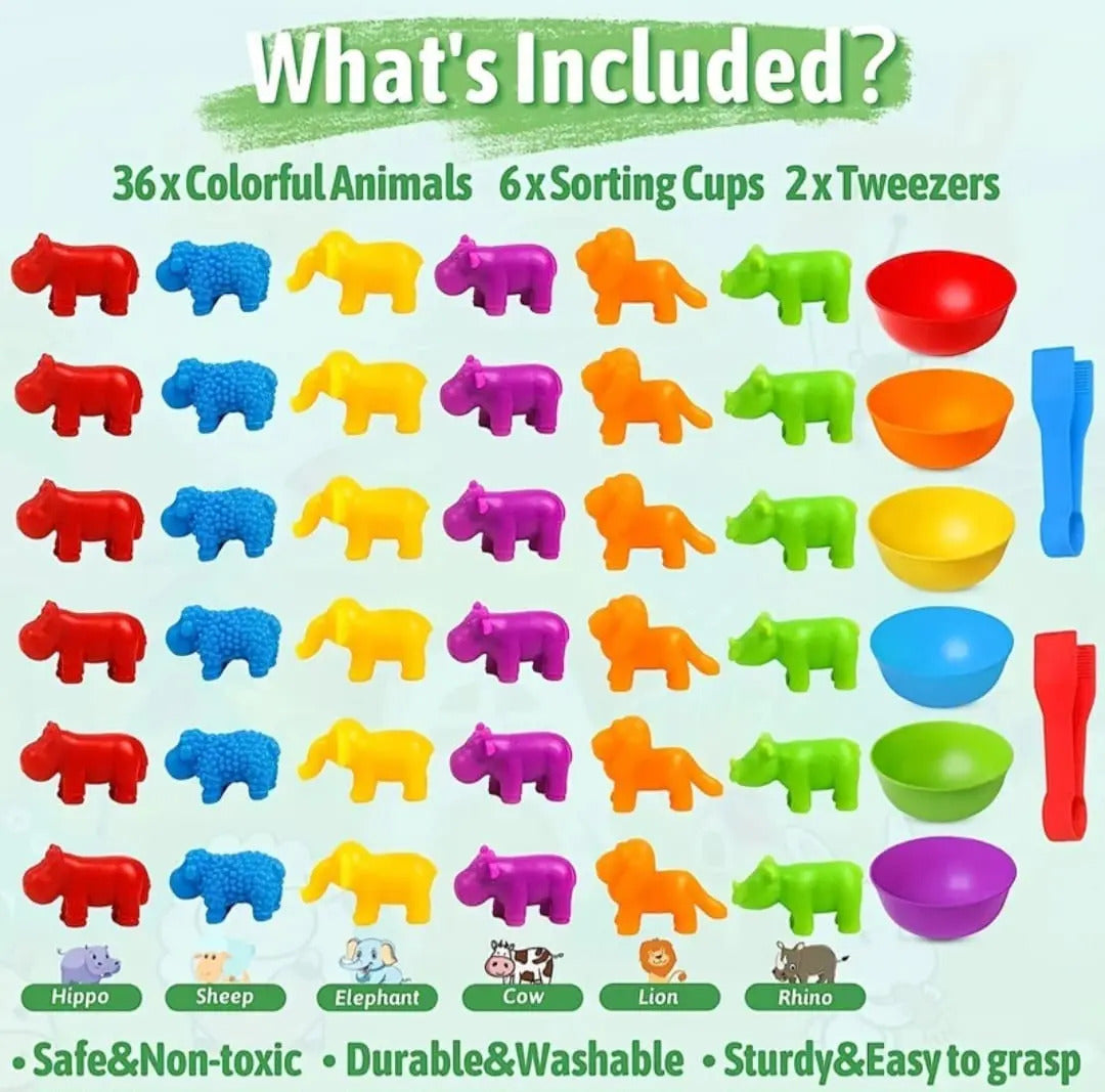 Juego de Clasificación de Animales y Colores · 44 Piezas