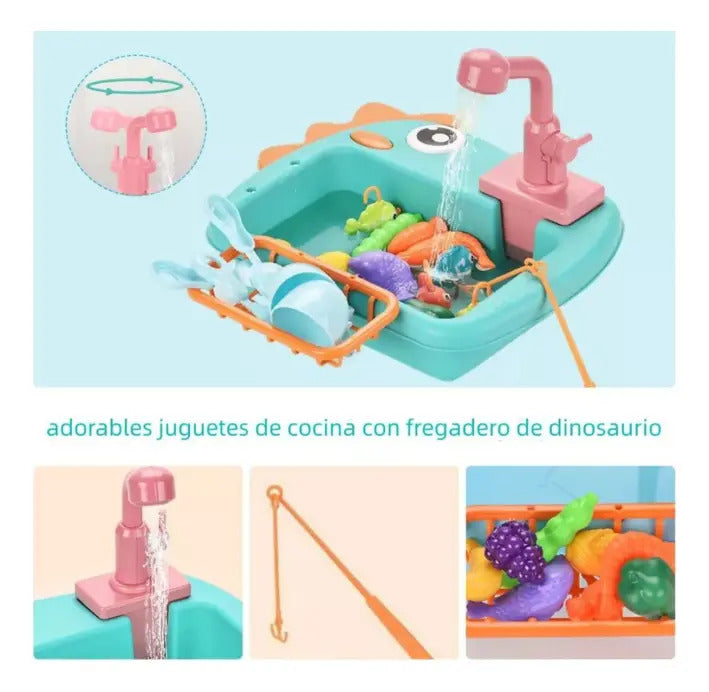 Fregadero de Cocina de Juguete con Grifo y Accesorios