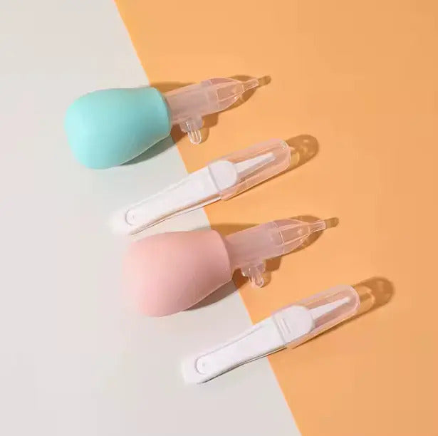 Set de Aspirador Nasal Manual y Pinza para Bebé