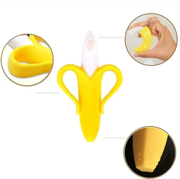 Mordedor y Cepillo de Silicona Diseño Banana
