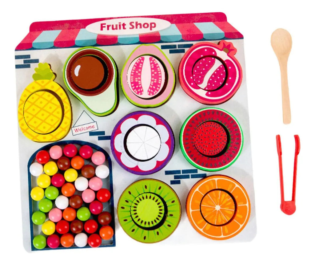 Juego Didáctico de Frutas de Madera