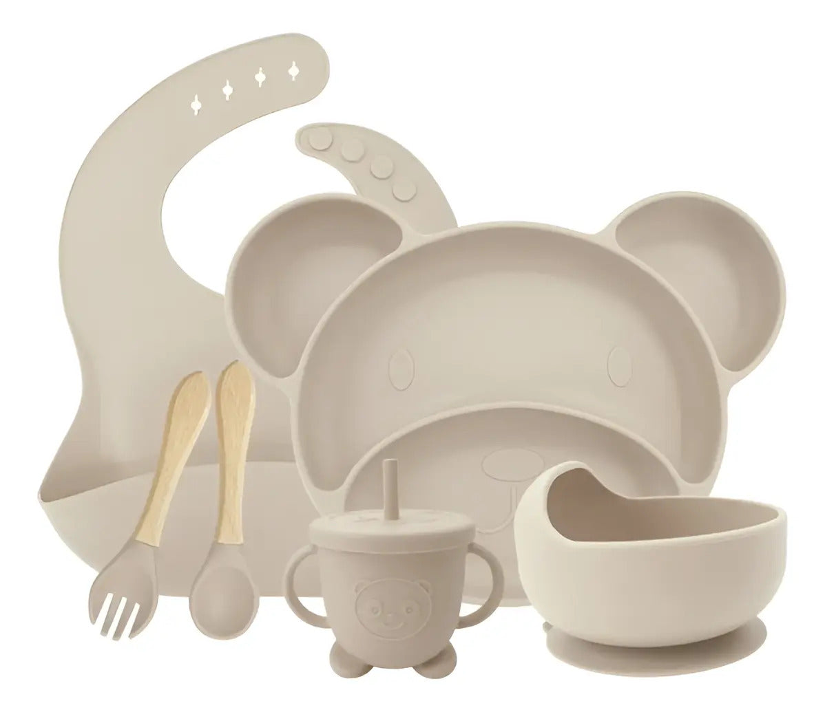 Set de Alimentación de Silicona Diseño Osito · 6 Piezas