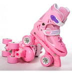 Patines de 4 Ruedas Ajustables Rosados · XS, S y M