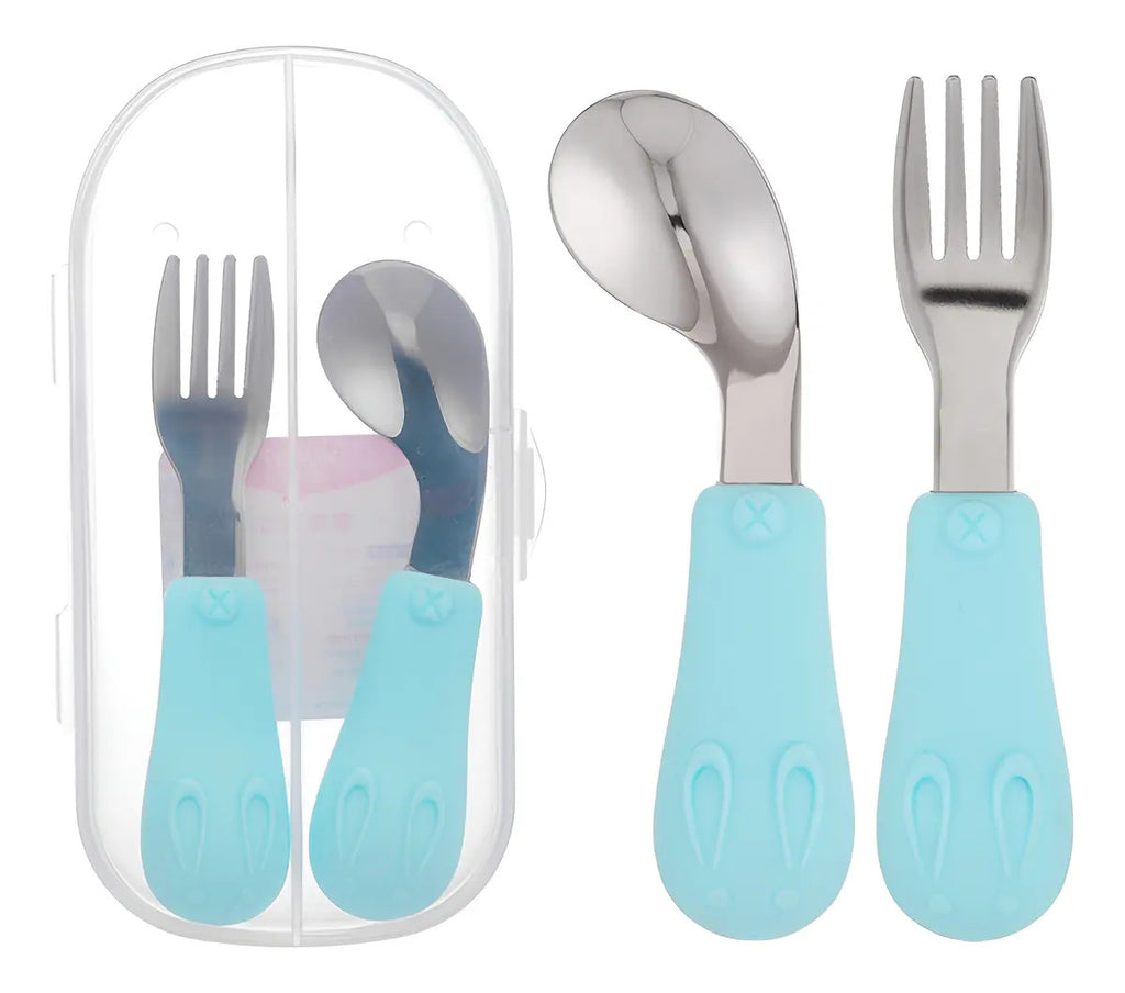 Set de Cuchara y Tenedor Infantil con Estuche