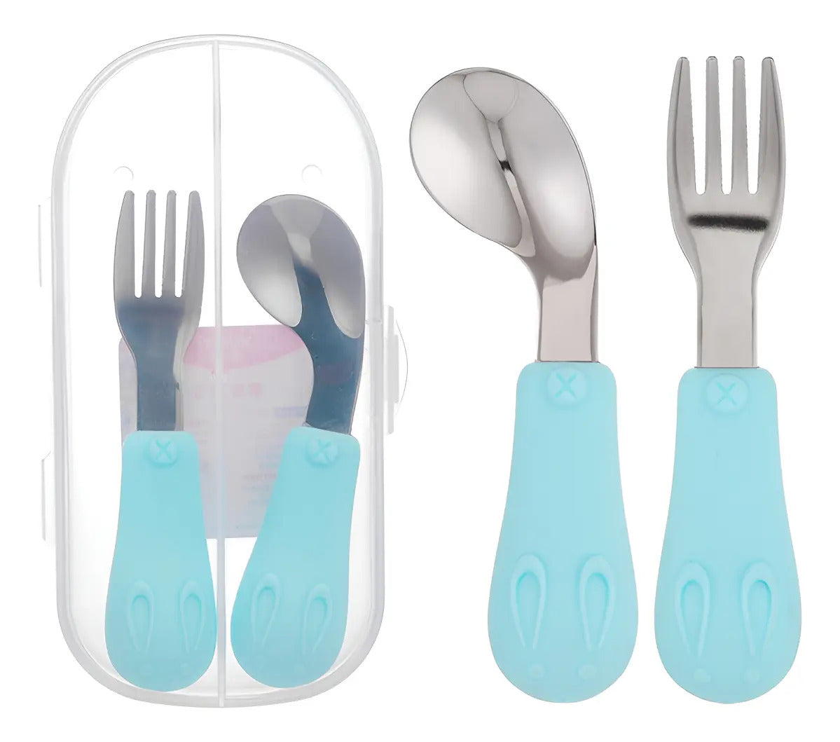Set de Cuchara y Tenedor Infantil con Estuche