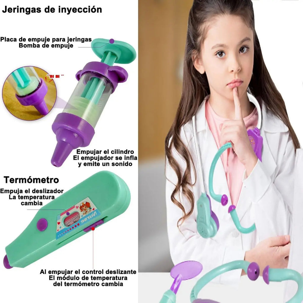 Set de Doctor de Juguete con Luz y Sonido · 25 Piezas