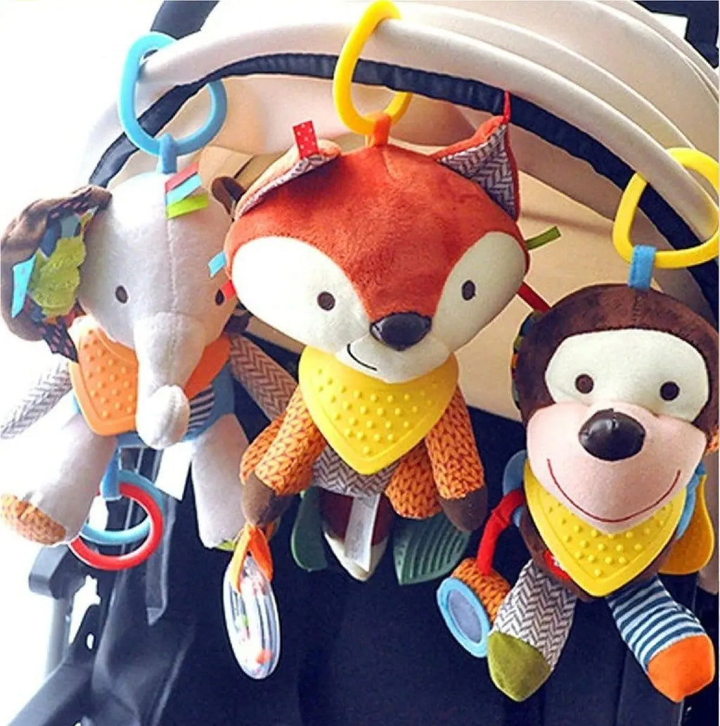 Peluche Sensorial con Sonajero y Mordedor · Varios Diseños