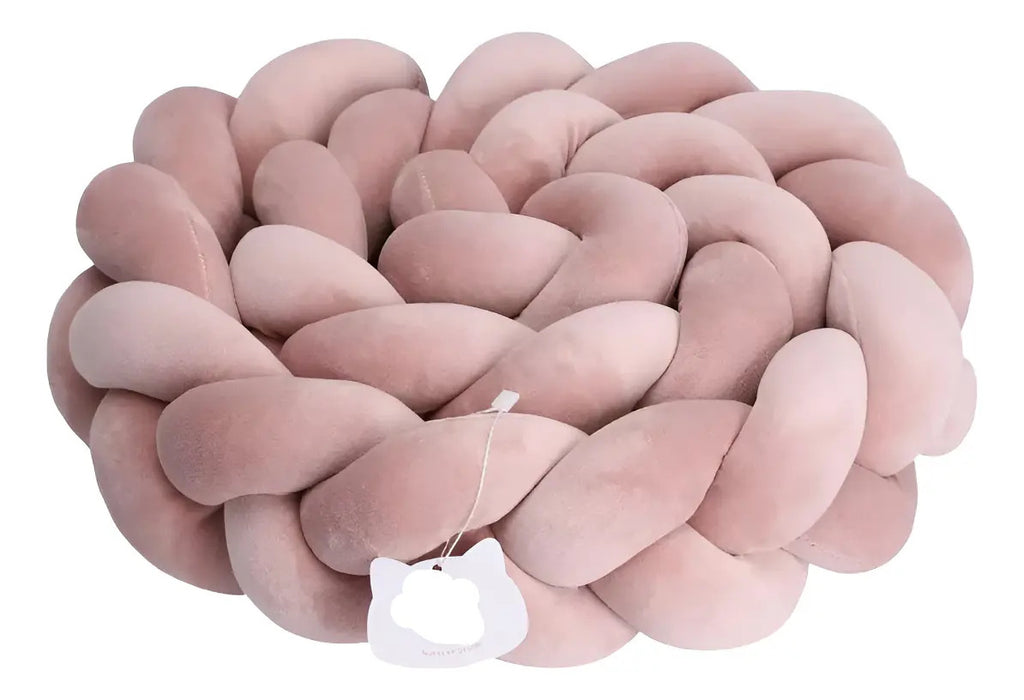 Cojín trenzado rosa claro