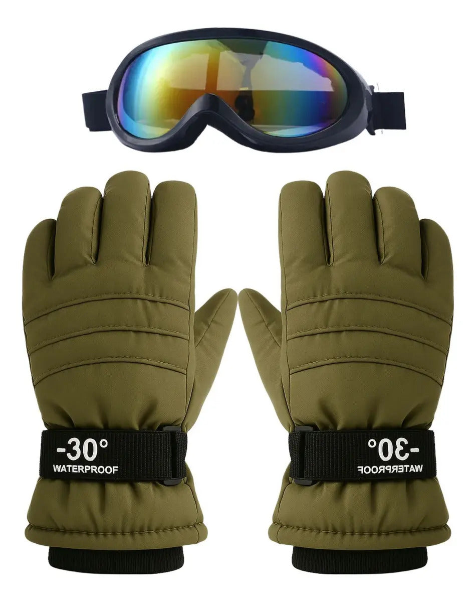 Guantes y Antiparras para Nieve · Talla Infantil 4 a 6 Años