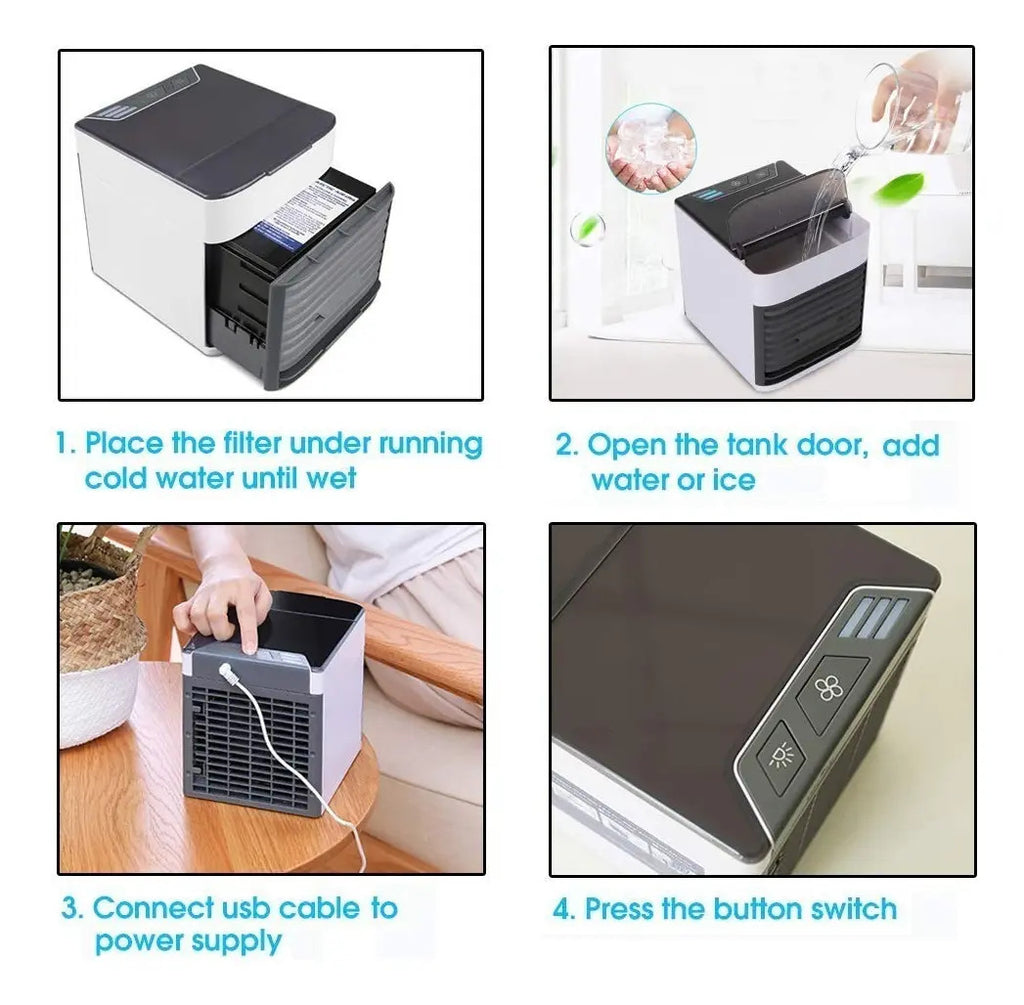 Mini Enfriador Portátil de Sobremesa · Blanco