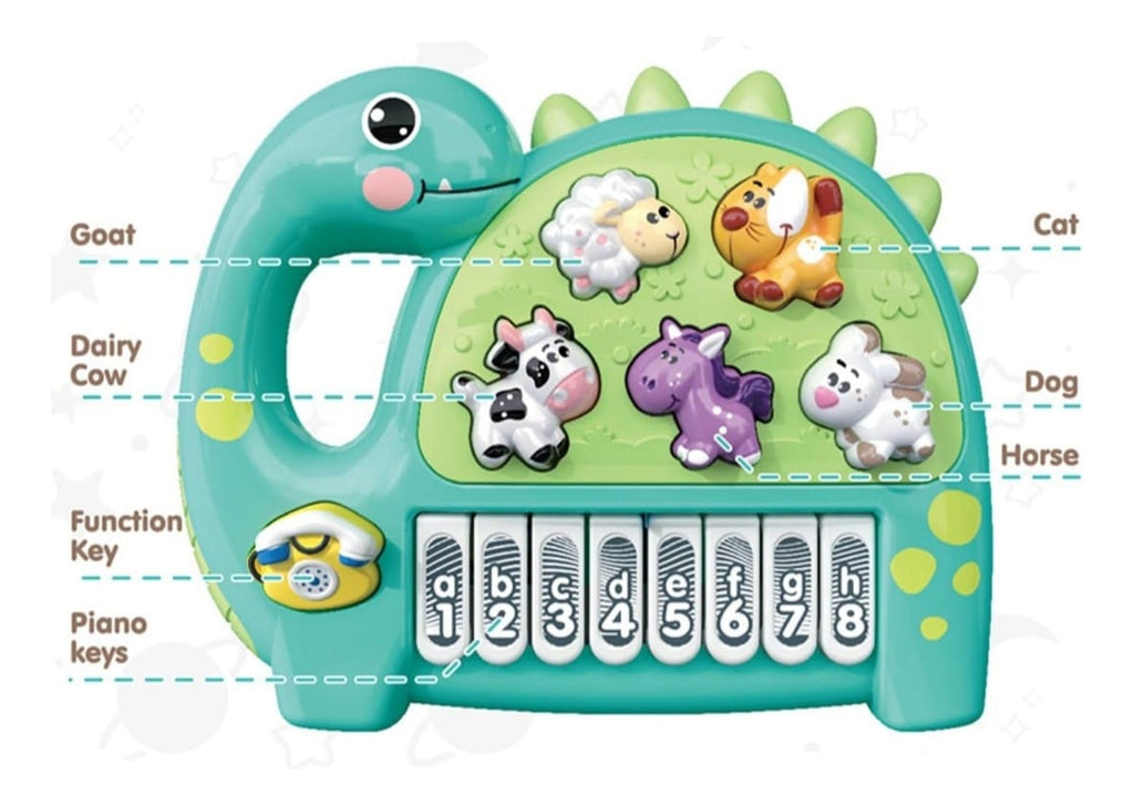 Piano Musical de Dinosaurio en Español