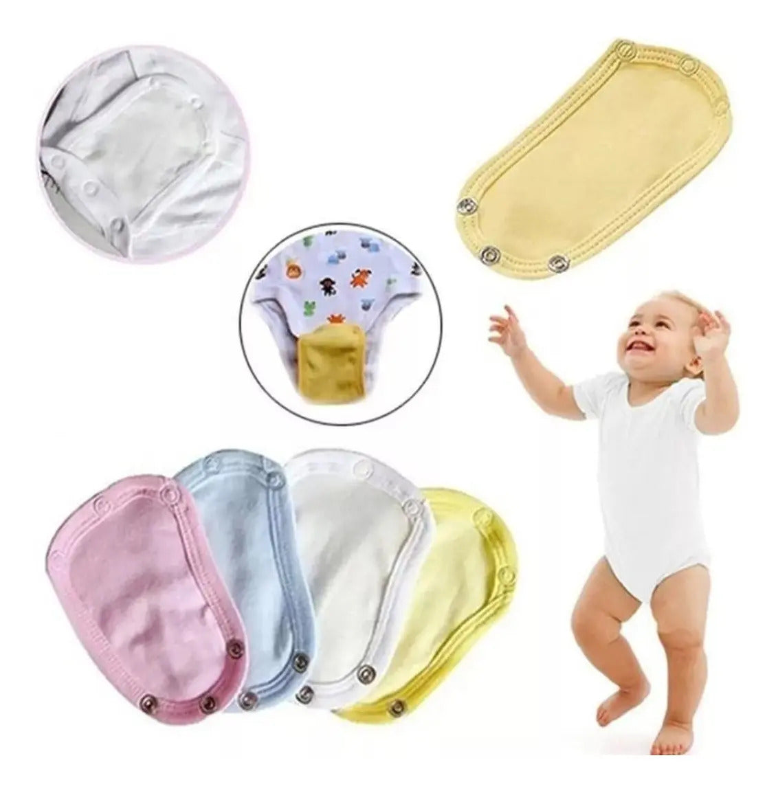 Pack de 5 Extensores de Algodón para Bodys de Bebé