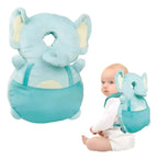 Cojín tipo mochila con diseño de elefante celeste