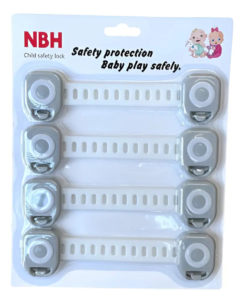 Seguros Adhesivos Ajustables para Cajones · Pack de 4 u 8