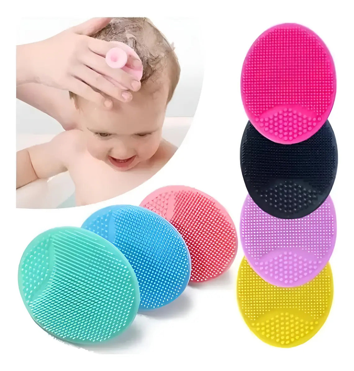 Set de 3 Cepillos de Silicona para Baño