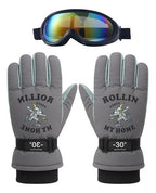Guantes y Antiparras para Nieve · Talla Infantil 7 a 10 Años