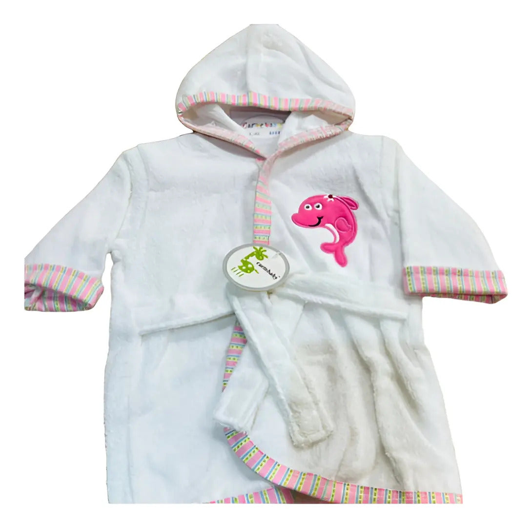 Bata de Baño de Algodón con Capucha · 6 a 18 Meses
