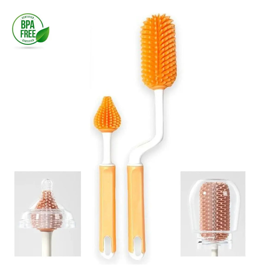Set de 2 Cepillos de Silicona para Mamaderas y Tetinas