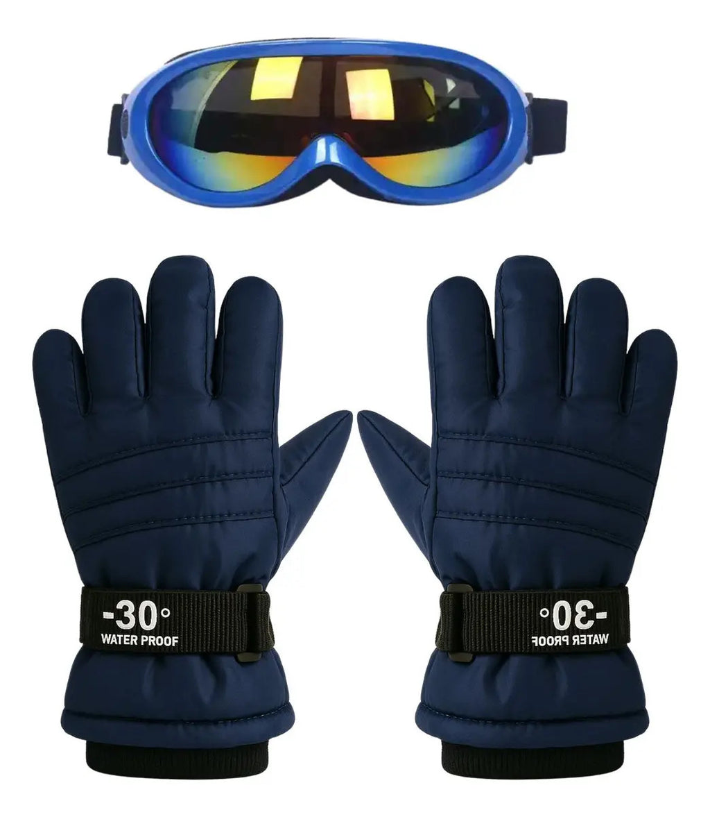 Guantes y Antiparras para Nieve · Talla Infantil 4 a 6 Años