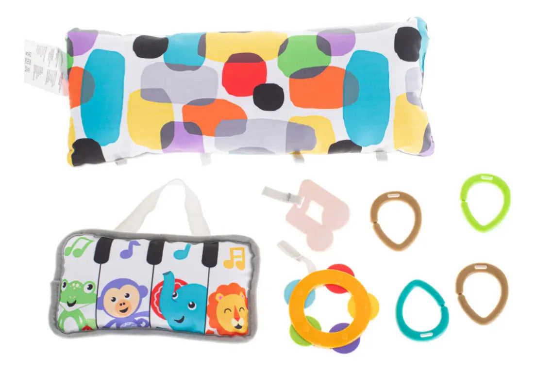 Cojín de Juego Boca Abajo con Sonajeros para Bebé