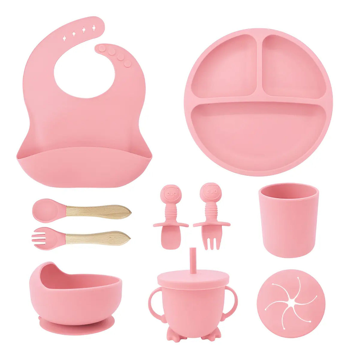 Kit de Alimentación con Cubiertos de Caritas y Vaso
