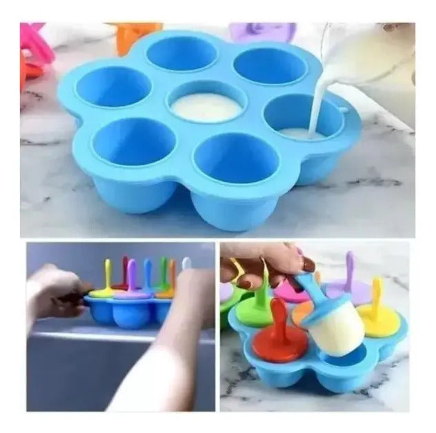 Molde de Silicona para 7 Paletas