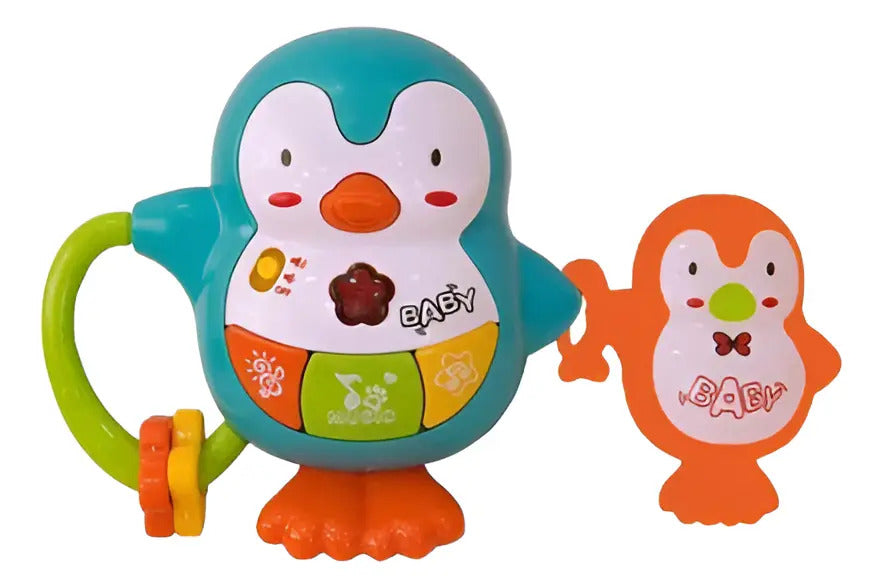 Sonajero Musical de Pingüino con Teclado y Luz
