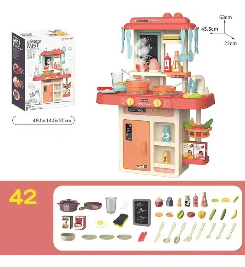 Cocina de Juguete Rosada con Agua y Sonido · 42 Piezas