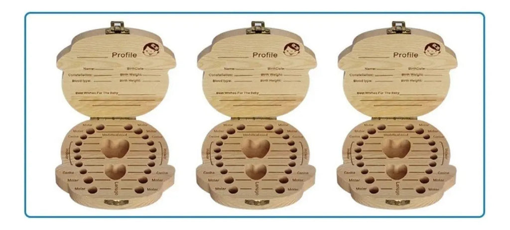 Caja de Madera para Guardar Dientes de Recuerdo