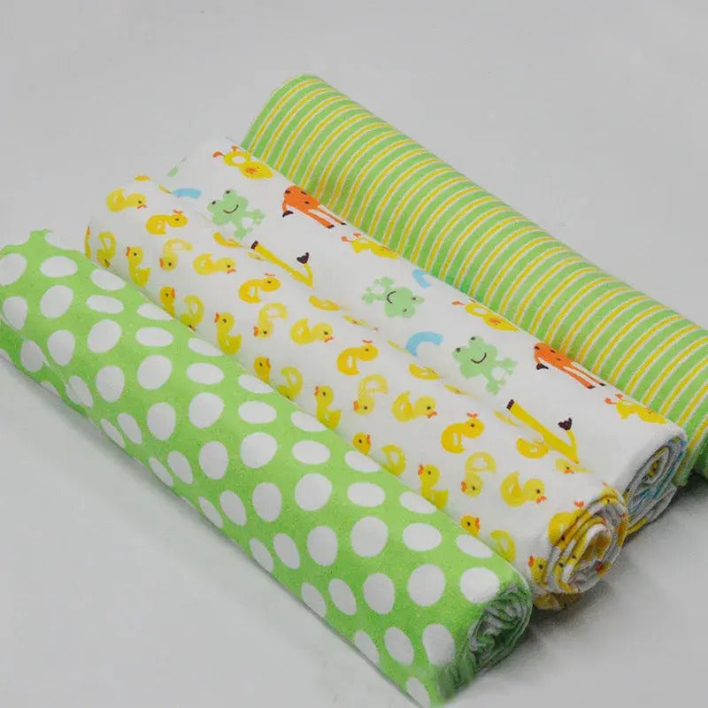 Pack de 4 Mantas de Franela de Algodón · 70 × 75 cm