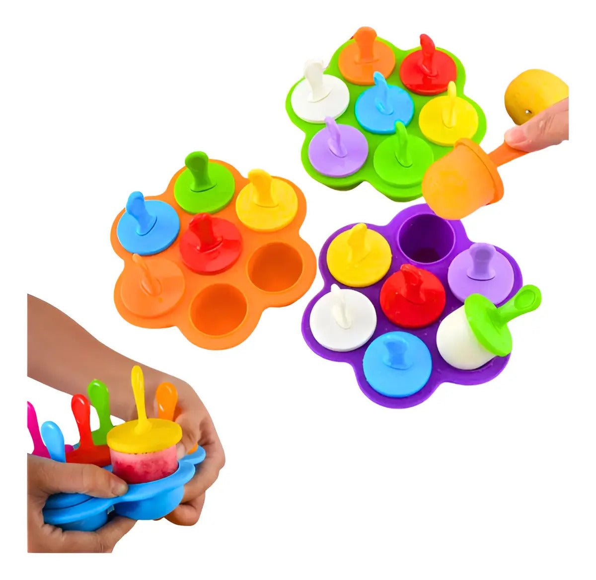 Molde de Silicona para 7 Paletas