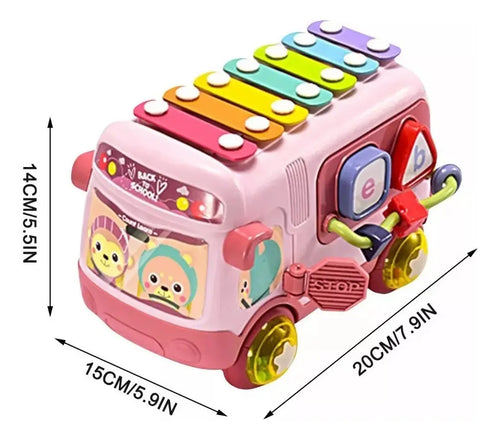 Autobús Musical de Juguete con 5 Bloques de Encaje