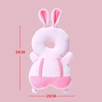Cojín tipo mochila coneja rosa, detalle