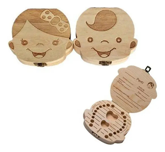 Caja de Madera para Guardar Dientes de Recuerdo