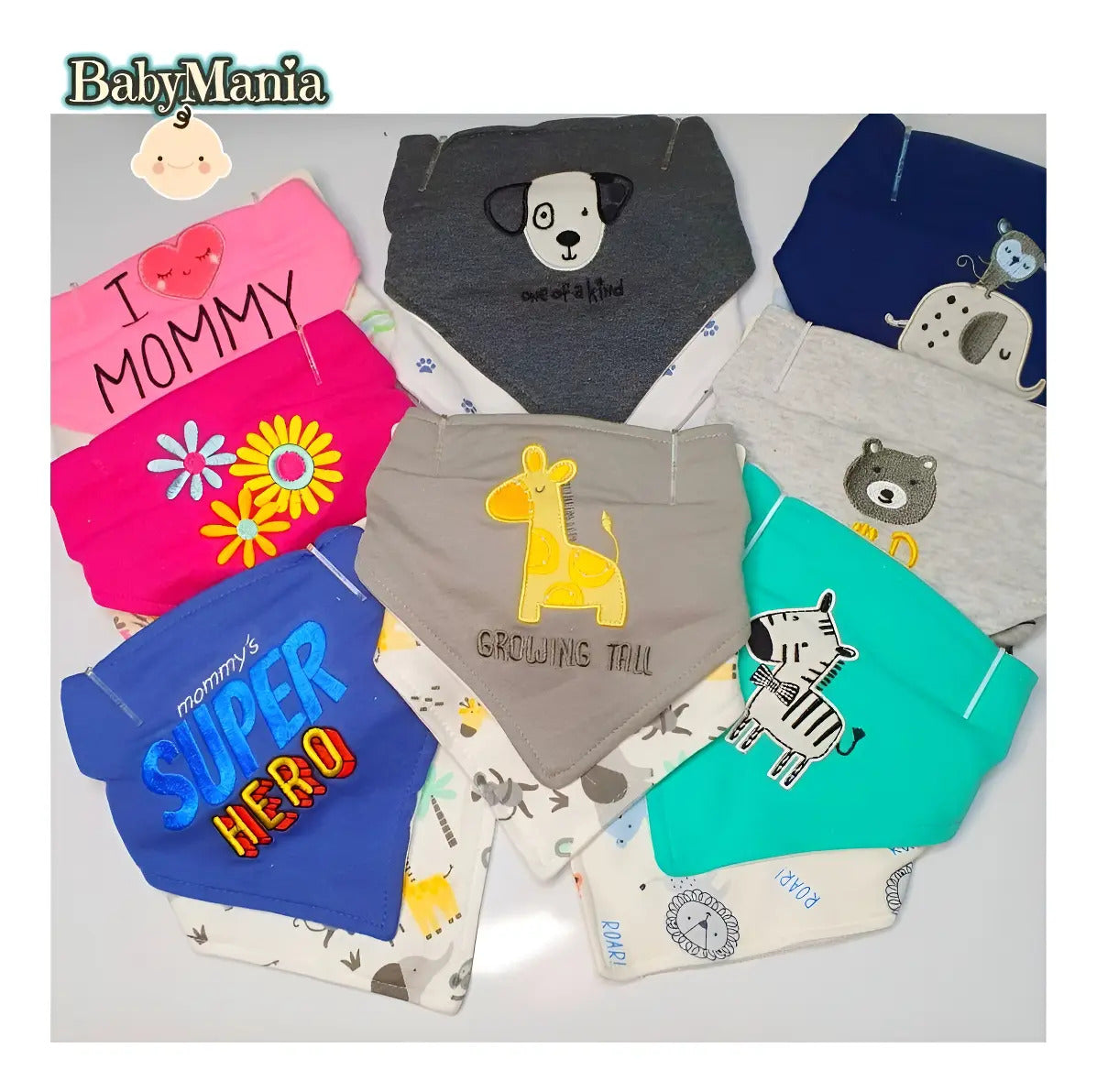 Pack de 6 Baberos Bandana de Doble Capa