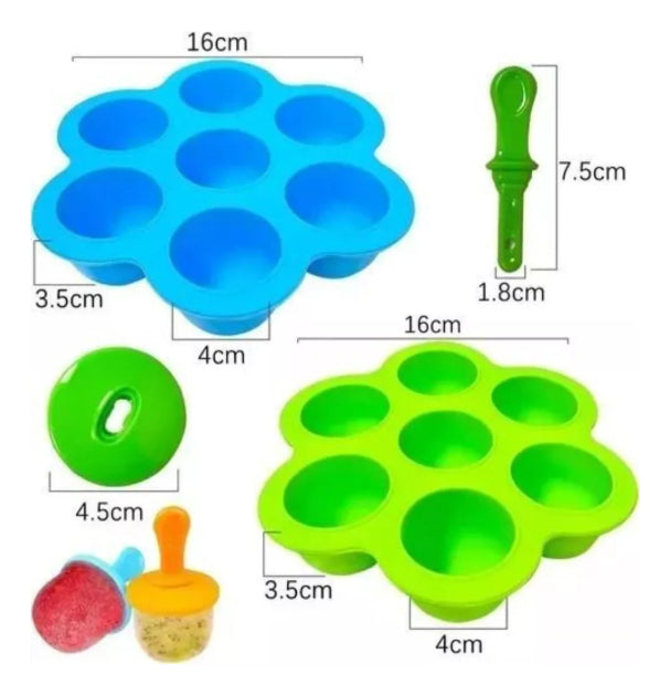 Molde de Silicona para 7 Paletas
