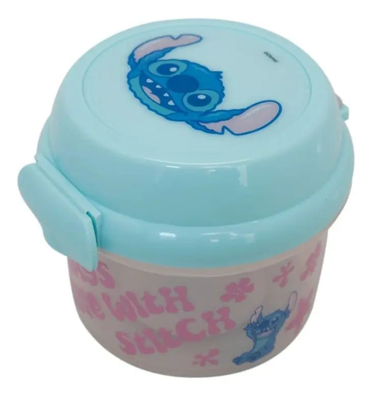 Set Stitch de 4 Piezas · Botella, 2 Herméticos y Porta Snack