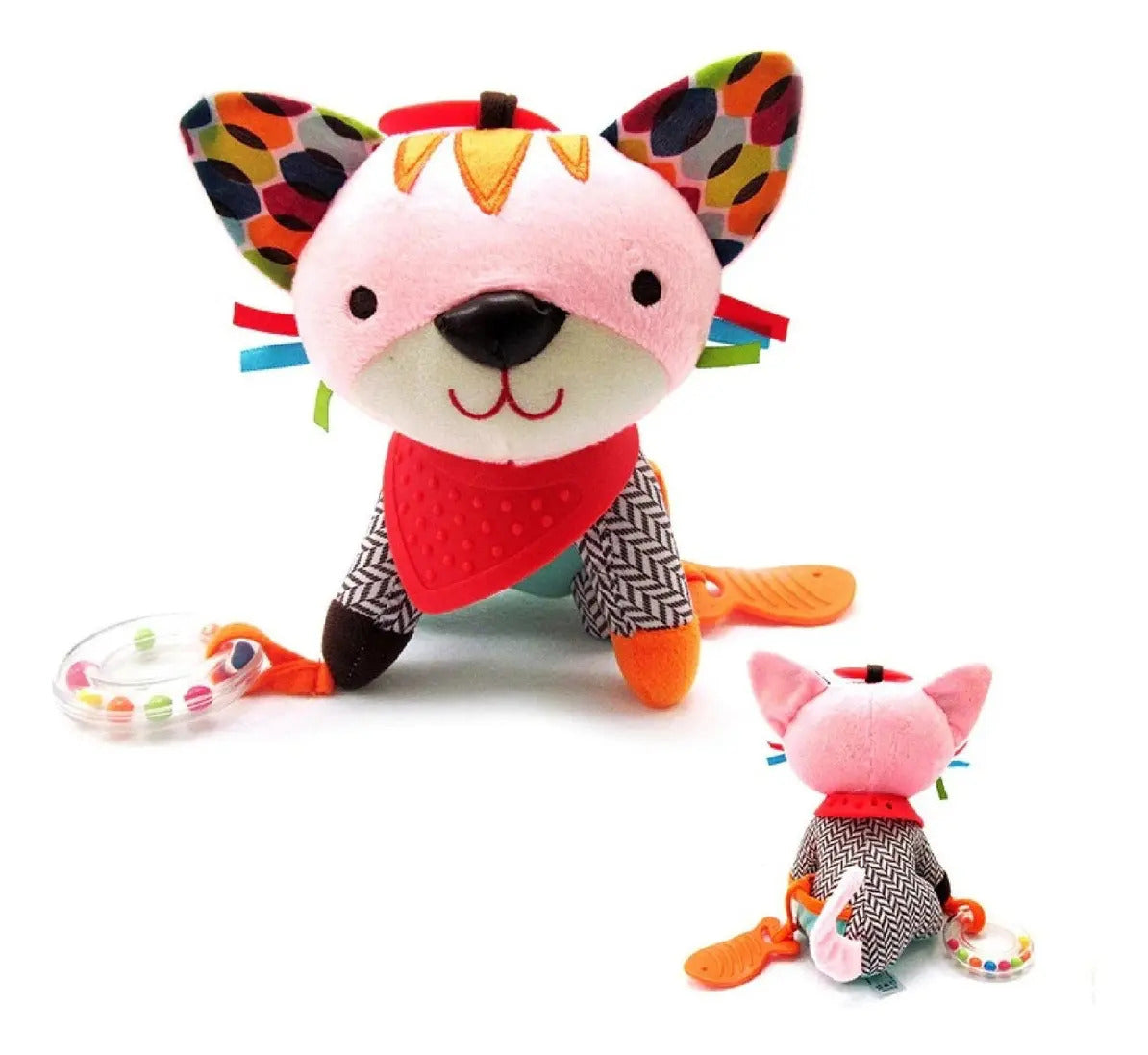 Peluche Sensorial con Sonajero y Mordedor · Varios Diseños