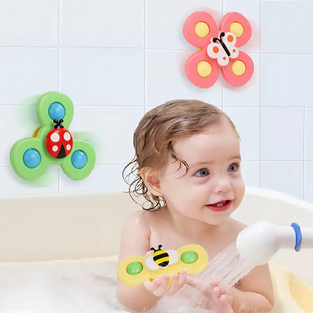 Set de 3 Spinners Giratorios con Ventosa para Bebé