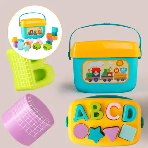 Balde de Encaje con Bloques de Formas y Letras