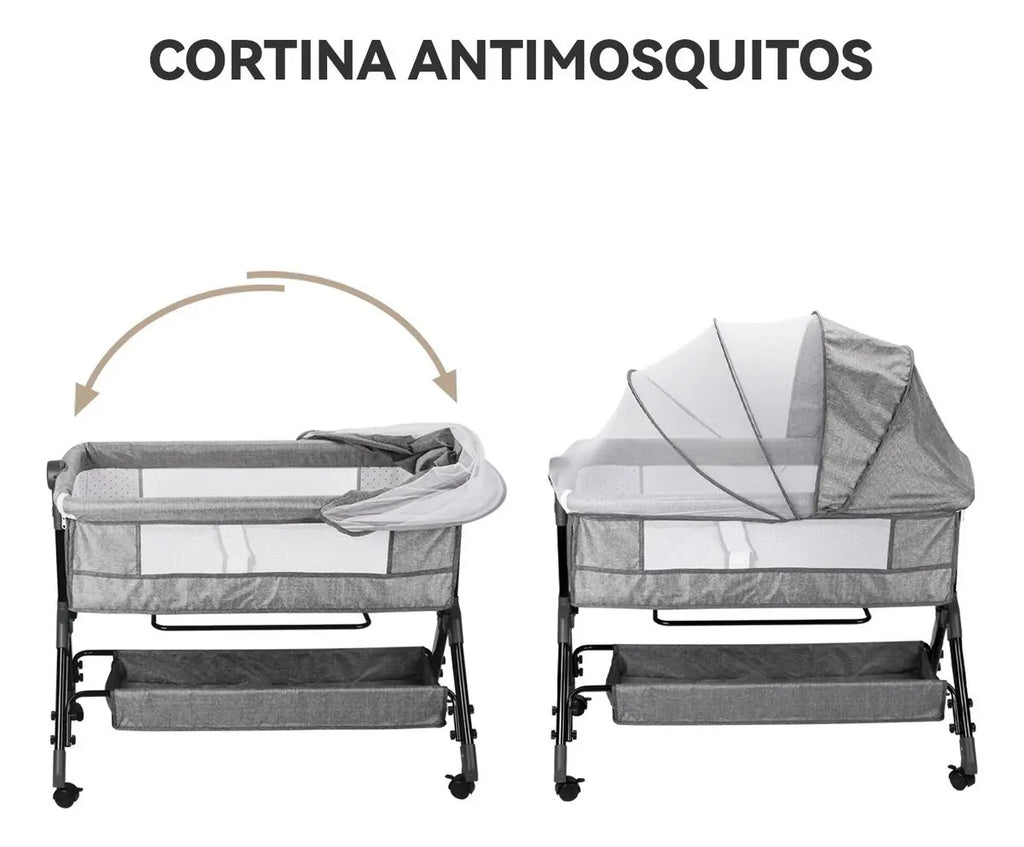 Cuna Corral con Mosquitero, Colchón y Mudador